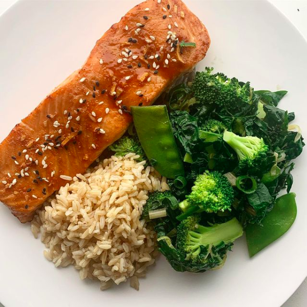 Asian Glazed Salmon and Greens